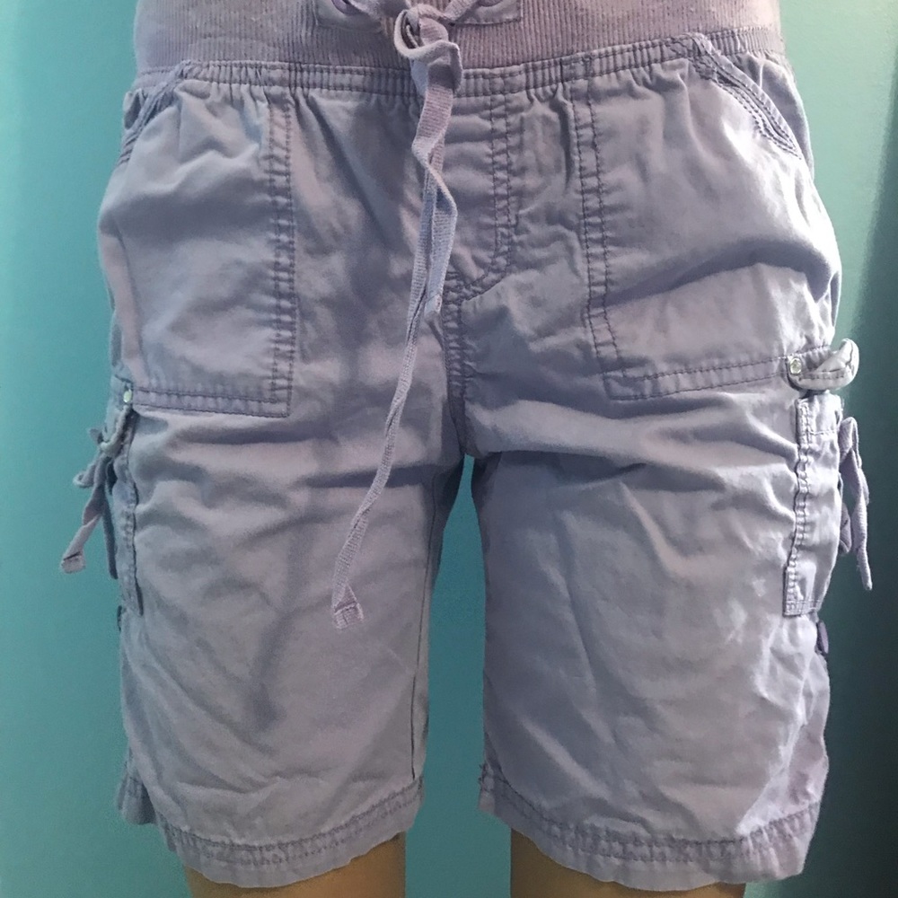 Justice mid thigh cargo short purple